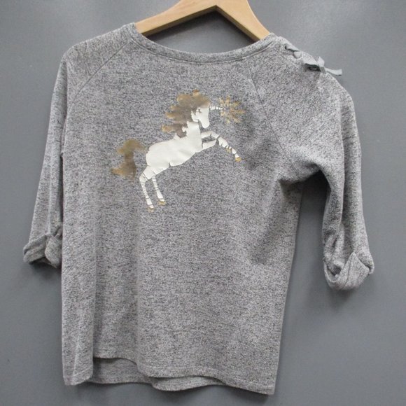 Cat & Jack Girl's Sweater Size M (7/8) Gray Rayon Blend Crew Neck Sweater Top - Picture 2 of 9